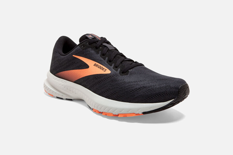 Brooks Launch 7 Road Running Shoes Womens Black/Orange 239164-FCE